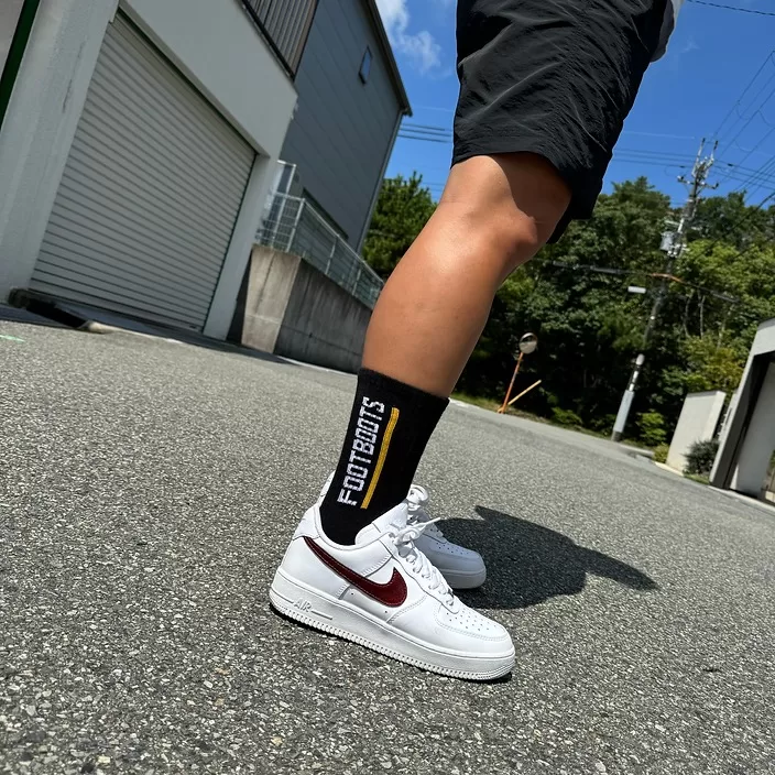 イエローライン ソックス ブラック / ホワイト