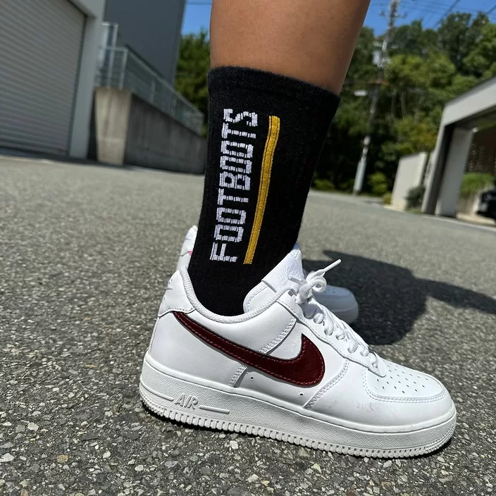 イエローライン ソックス ブラック / ホワイト